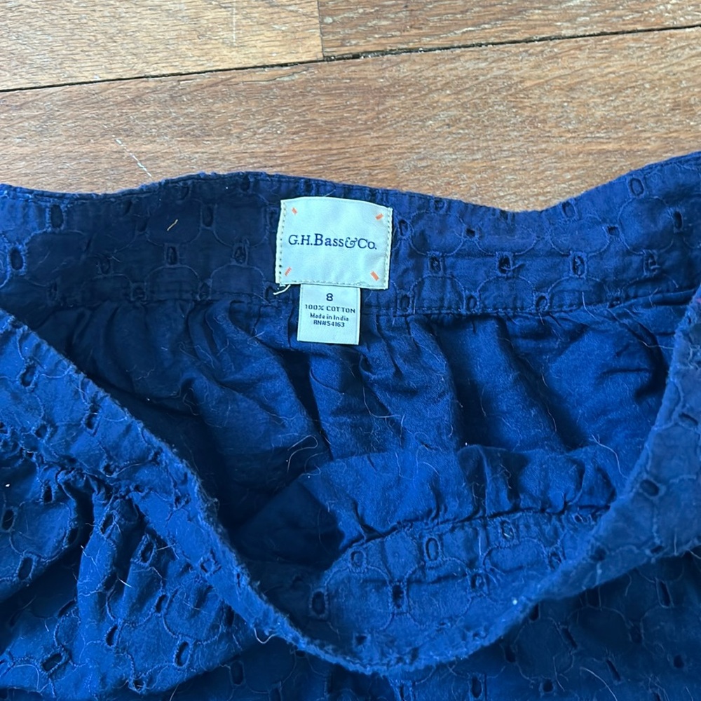 Navy blue eyelet skirt